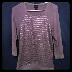 SOLD on merc gray sequin shirt